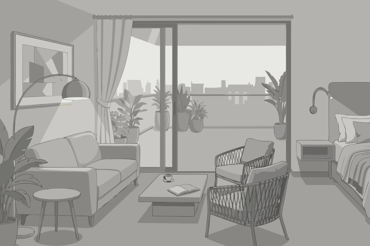 2 angrenzende Zweibettzimmer